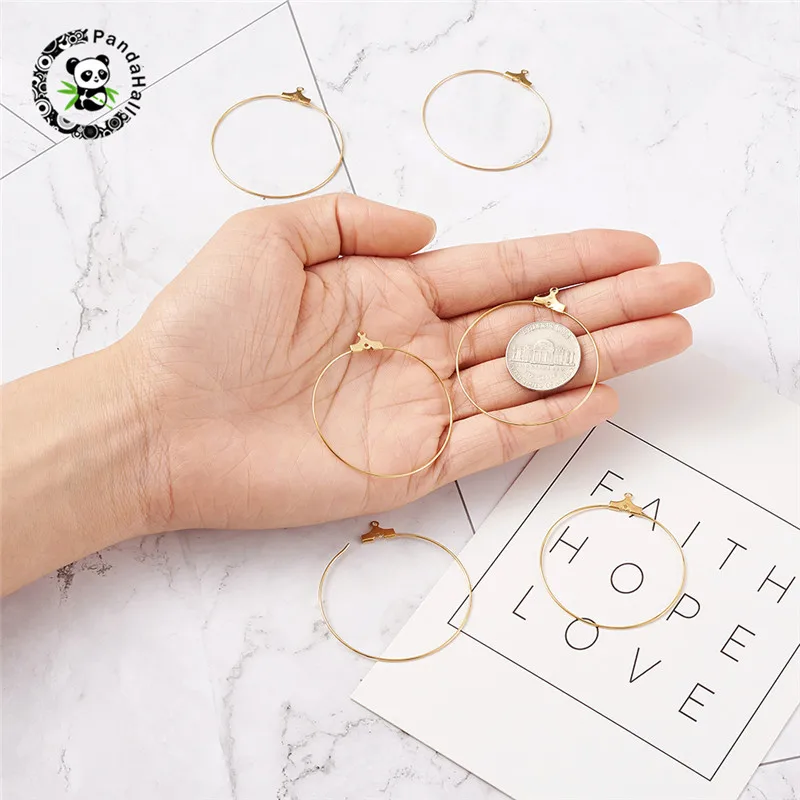Pandahall 50 шт Подвески из латуни серьги кольца находка для Ювелирная фурнитура