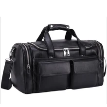 MAHEU, черная модная Дорожная сумка из натуральной кожи,, мягкая воловья кожа, спортивная сумка для Weeked 1", сумка на плечо для ноутбука, сумки двойного назначения