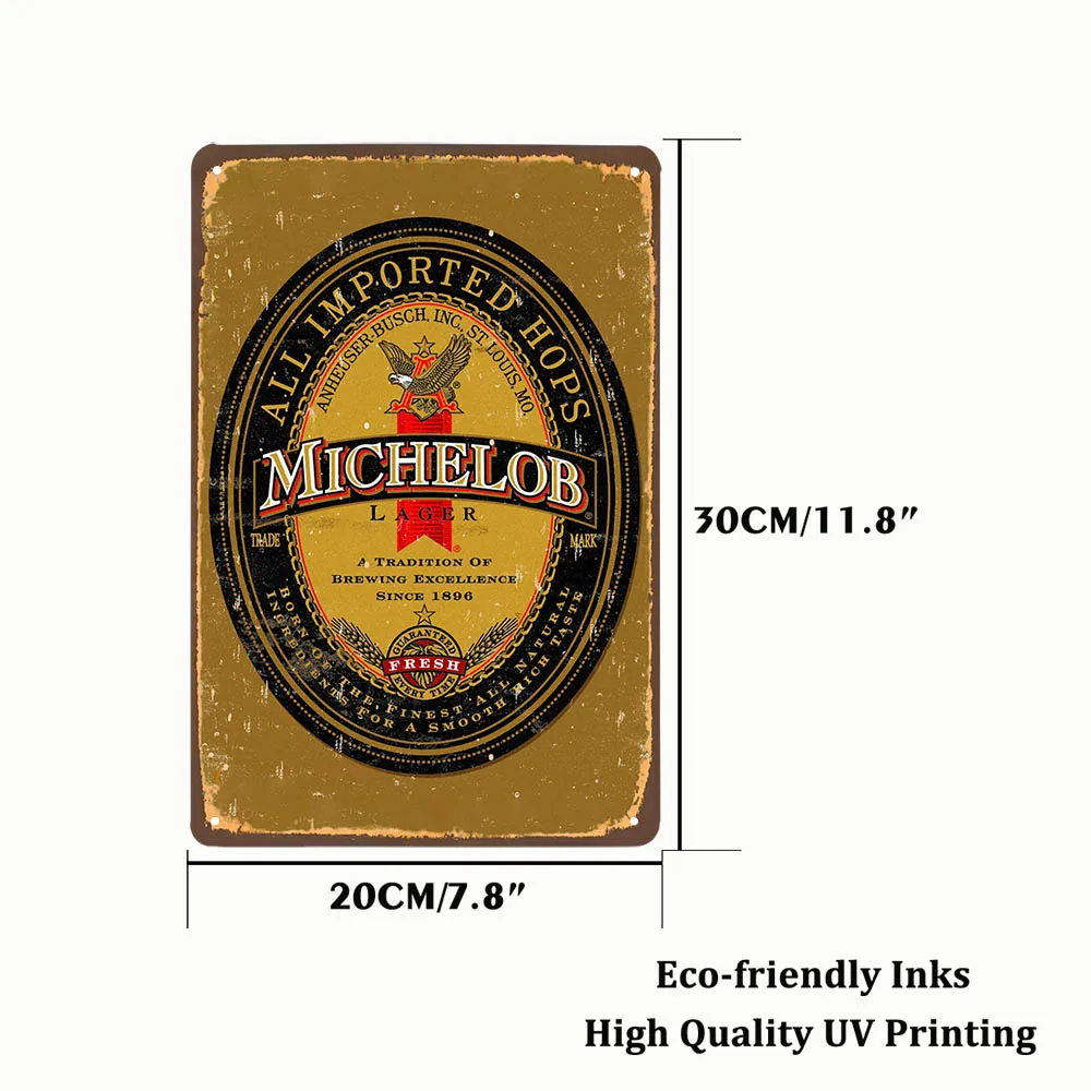 Plaque Métal Décorative Pub Ancienne - Taille 30x20 Cm, Style Vintage, Fabriquée En Métal