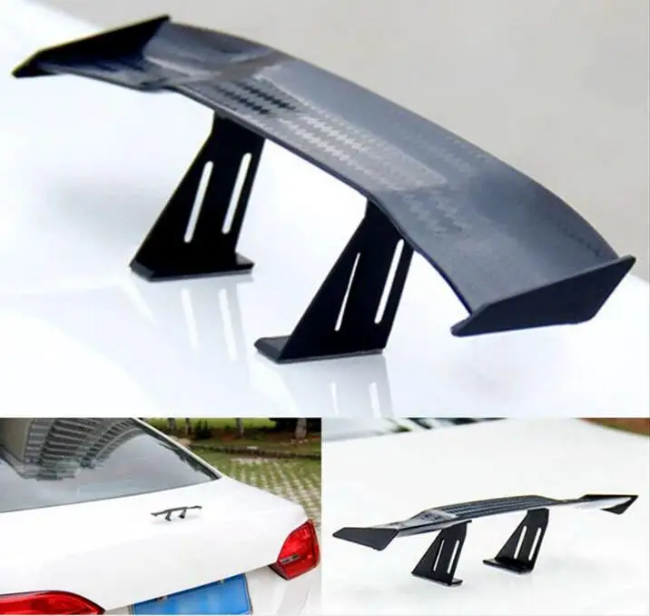 

High quality Carbon Fiber Universal Mini Car tail trunk Spoiler Wing Small Model GT Without Perforation Tail Decoration 1995+