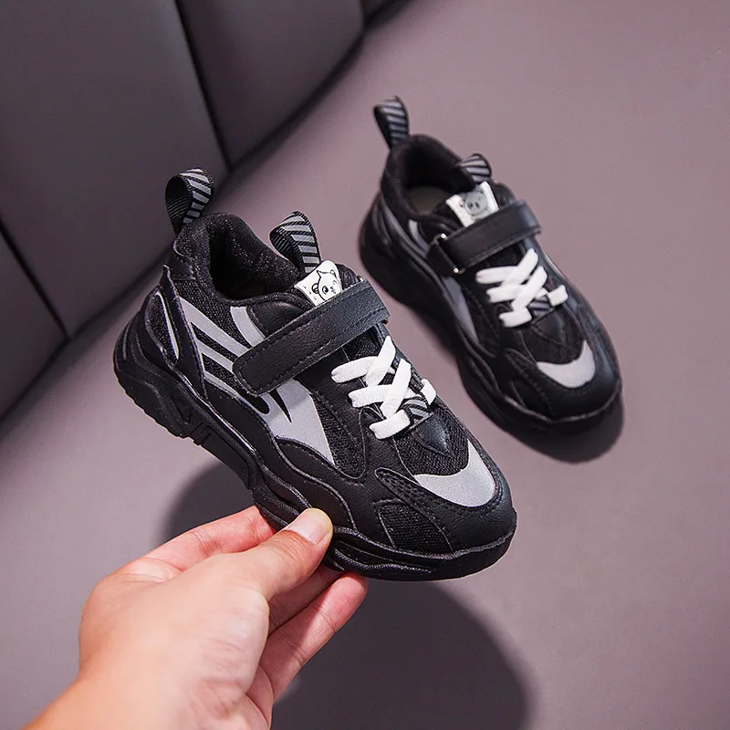Черный PINSEN Autumn Sport Kids Shoes For Girls Sneakers Casual Children Shoes Boys Running Child Shoes Chaussure Enfant - Цвет: Черный