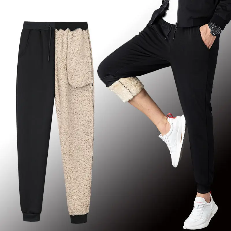 

2020 Autumn Fleece Jogger Mens Pants Sports Loose Trousers Male Winter Warm Velvet Sweatpants Harem Tracksuit Plus Size 7XL