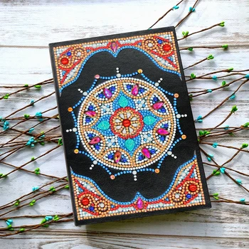 

64 Pages Mandala Diamond Painting Notebook DIY Creative Special Shaped Diary Book A5 Notebook Embroidery Diamond Cross Stitch