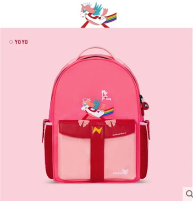 Pink NOHOO backpack multi-function waterproof bag 6-13 years boy girl decompression protection spine light high quality schoolbag new - Color: Pink