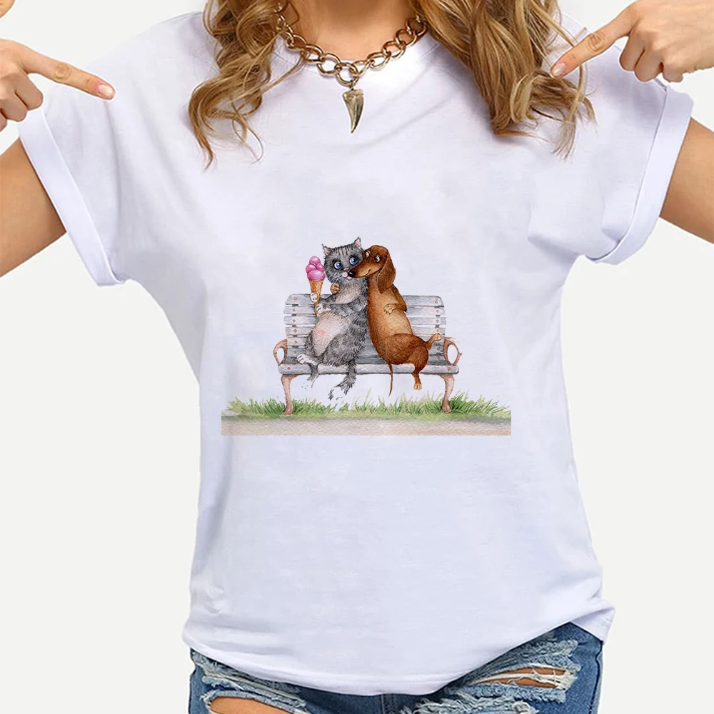 Коллекция 2021 года летний топ серии Dachshunds футболки с надписью Want to eat very
