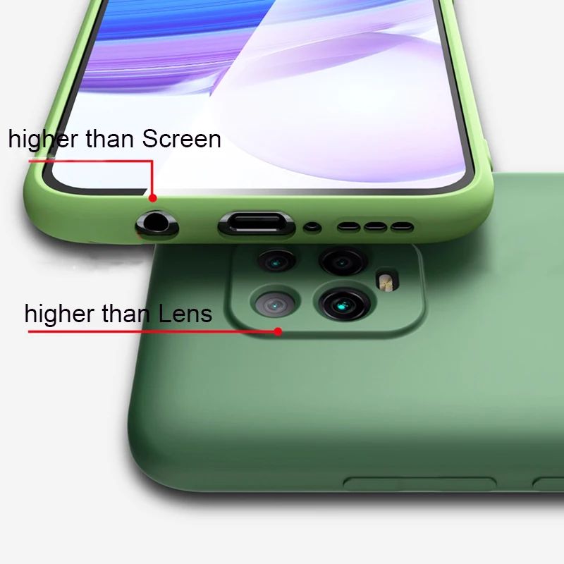 Жидкий силиконовый чехол для Redmi 9 защитный объектива камеры телефонный Xiaomi 9s 8 Pro
