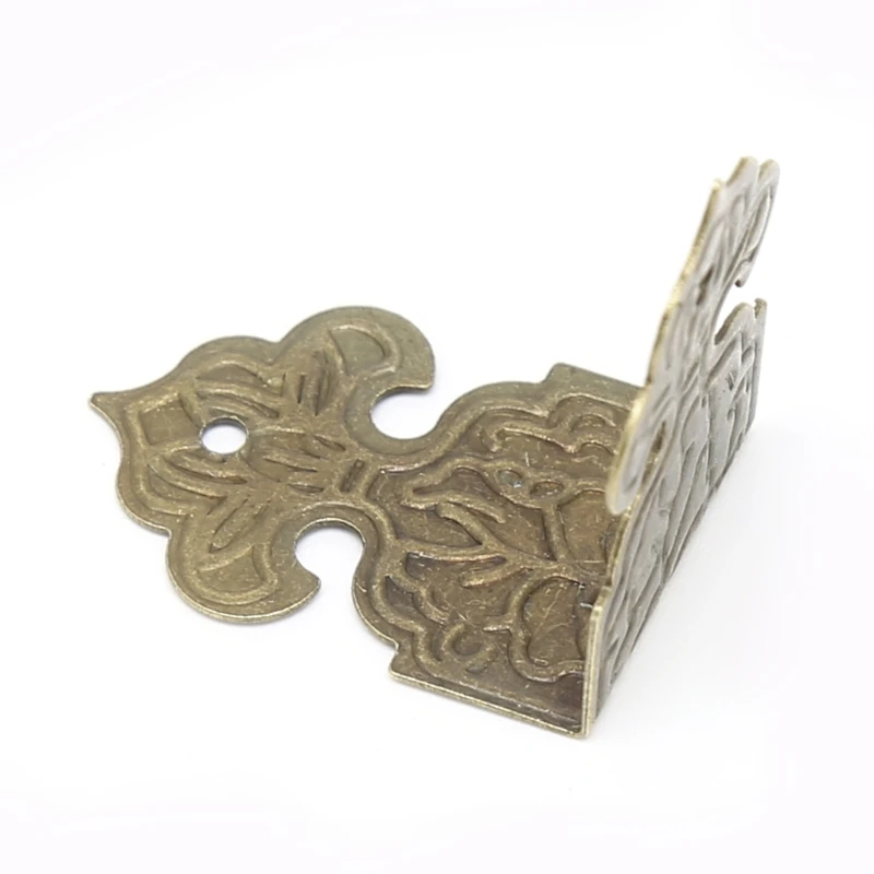 Прямая 12 x античная бронза декоративная шкатулка деревянный ящик ноги Угловой протектор