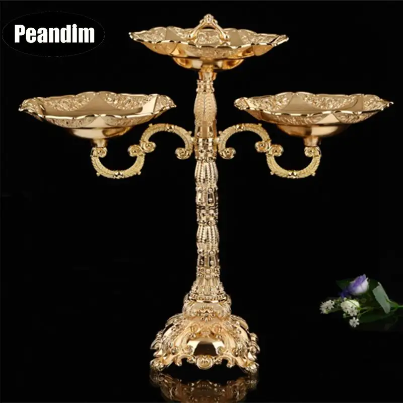 Роскошные золотые подсвечники PEANDIM, свадебные подсвечники, вечерние подсвечники для торта