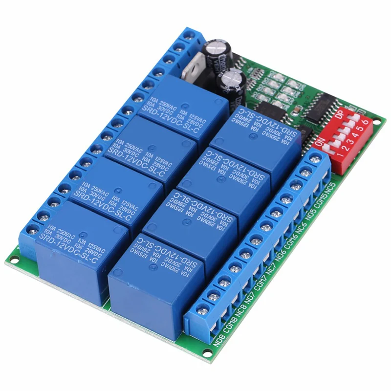 DC 12V 8 Channel RS485 релейная команда Программируемый Модуль управления, ассортимент