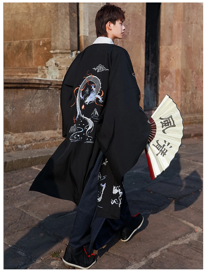 Japanese Kimono Man Set Harajuku Ancient Embroidery Traditional