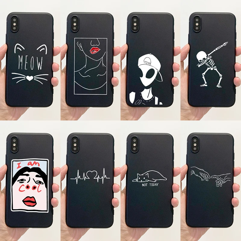Чехол для телефона с мультяшным скелетом XiaoMi RedMi Note 8 7 6 K30 K20 Pro матовые Силиконовые