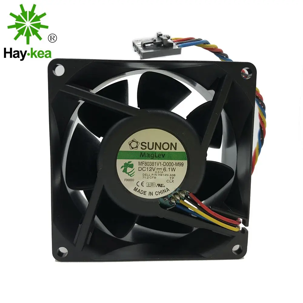 Для Охлаждения SUNON H814N-A00 MF80381V1-D000-M99 AC/DC 12V 6,1 W 4-проводной 4-контактный разъем 80 мм 80x80x38 мм Сервер площадь Вентилятор охлаждения