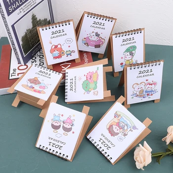 

2021 Yearly Cartoon Desktop Paper Calendar Dual Daily Scheduler Table Planner