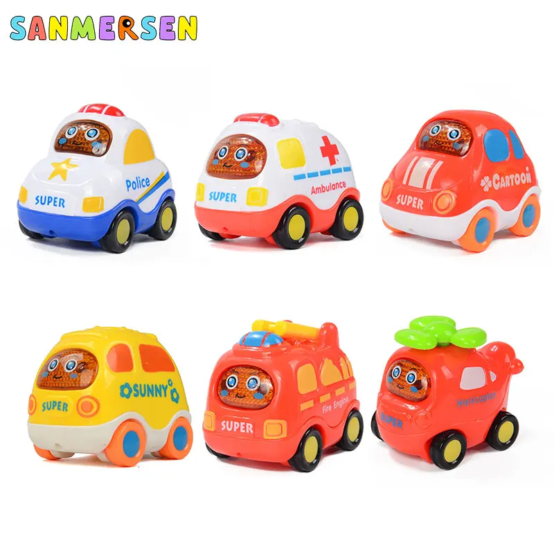 Pull Back Car Toy Cars 3 Action Magic Tracks Toys for Boy Cars Fire Truck Ambulance Bus Vehicle Model Kids Toys 1:64 Hot Wheels