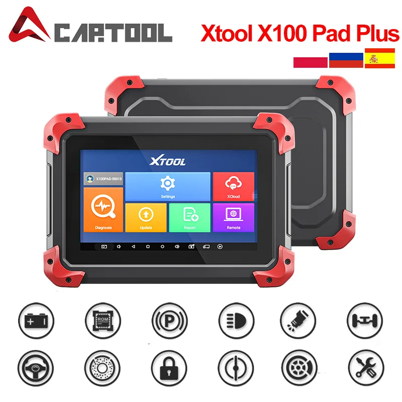 Автомобильный диагностический инструмент XTOOL X100 PAD PLUS программатор ключей OBDII с 12