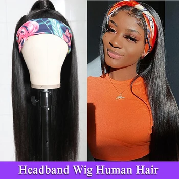 

Straight Human Hair Headband Wig Brazilian Headband Human Hair Wigs For Black Women Remy Hair Machine Made Wig Dorisy