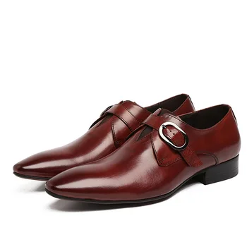 

Fashion Men's Leather Shoes Buckle Formal Wear Leather Shoes Men's Leather Shoes Comfortable Oxfords Oxfords Chaussure Homme