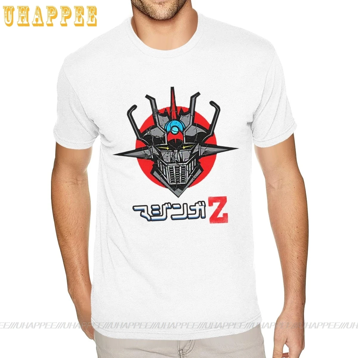Футболка с логотипом Mazinger Z Хлопковая мужская белая футболка 6XL | Мужская одежда