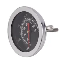 Temp-Gauge with Dual-Gage 500-Degree Cooking-Tools Bbq-Smoker-Pit-Grill Bimetallic Stainless-Steel
