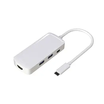 

Type-c To HDMI PD USB3.1 HUB 4 in 1 pure white multifunctional docking station for Laptop iPadPro MacBook Pro HP DELL
