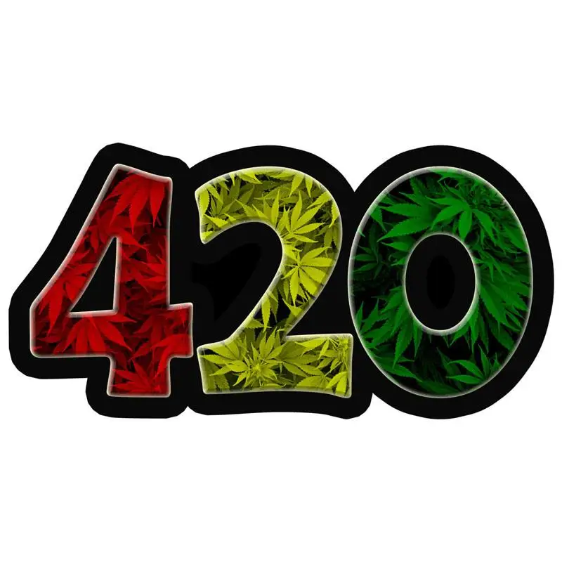 

Small Town 13.5CMX6.9CM 420 Weed Leaf Leaves Dank Funny Reflective Car Stickers Motorcycle Decals C1-6074