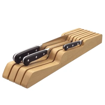 

Solid Wood Drawer Knife Holder Kitchen Supplies Horizontal Horizontal Knife Holder Knife Storage Rack
