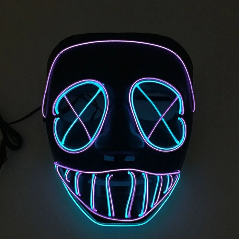 Halloween Mask LED Light Up Carnival Masks Neon Maska Party Big Mouth Eyes Stage Props Ghost Adult | Дом и сад