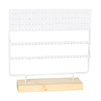 

Fashion Creative Wooden Holes Earrings Ear Studs Jewelry Display Stand Organizer Jewelry Rack
