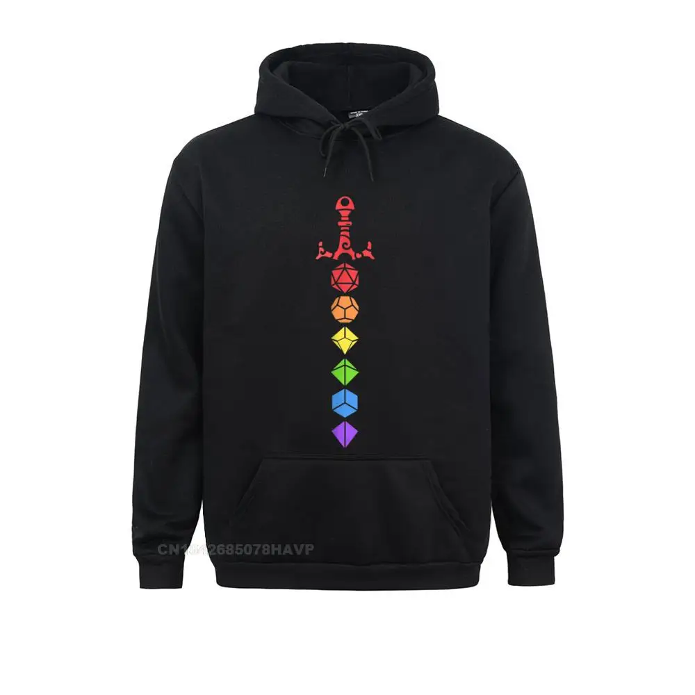 Printed Nerdy Polyhedral Dice Set LGBT Pride Geeky T-Shirt__1037 Student Sweatshirts Hot Sale Summer Long Sleeve Hoodies  Clothes Nerdy Polyhedral Dice Set LGBT Pride Geeky T-Shirt__1037black