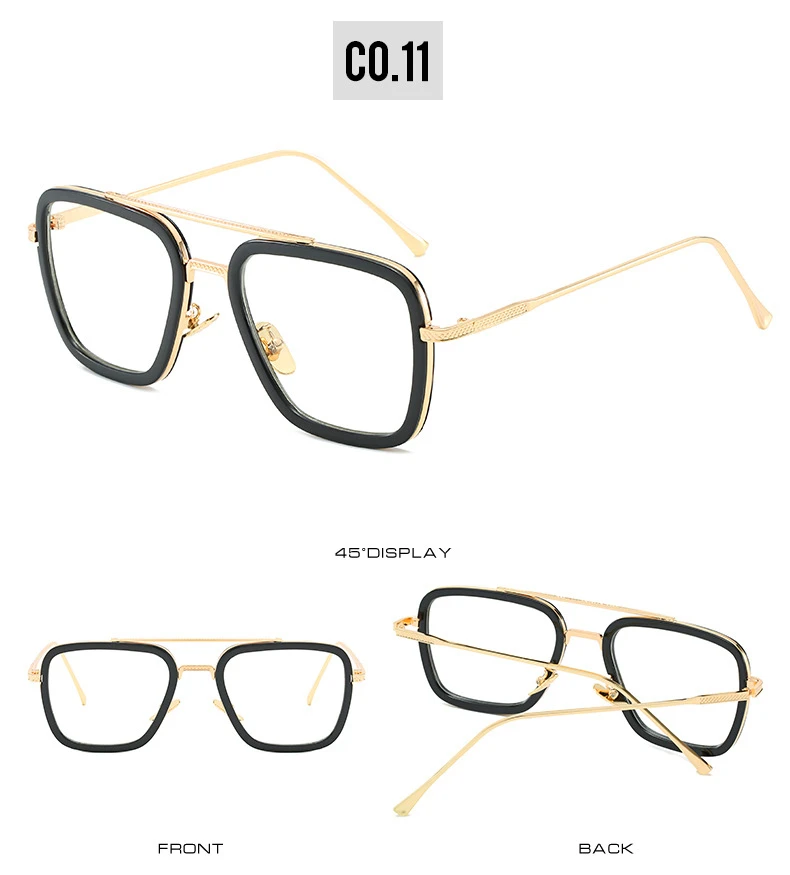 Роскошные брендовые солнцезащитные очки в стиле Железного человека 3, квадратные солнцезащитные очки Tony Stark Matsuda, винтажные очки в стиле стимпанк, черные линзы, UV400