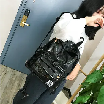 

New Women's Bag 2020 Cool Flashing Gradient Colorful Leisure Bag Backpack backpack student bag travel bag Candy Color Zipper Bag