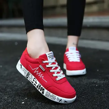 

Breathing Canvas Sports Shoes Lady Sneakers for Women Sport Shoes Woman Running Shoes for Women Gym Trainers Red Athletic E-381