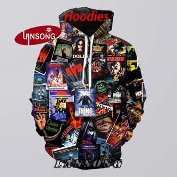 

men 3d print horror movies funny hoodies harajuku sweashirts/pants winter jacket men short homme clothes men hip hop streetwears