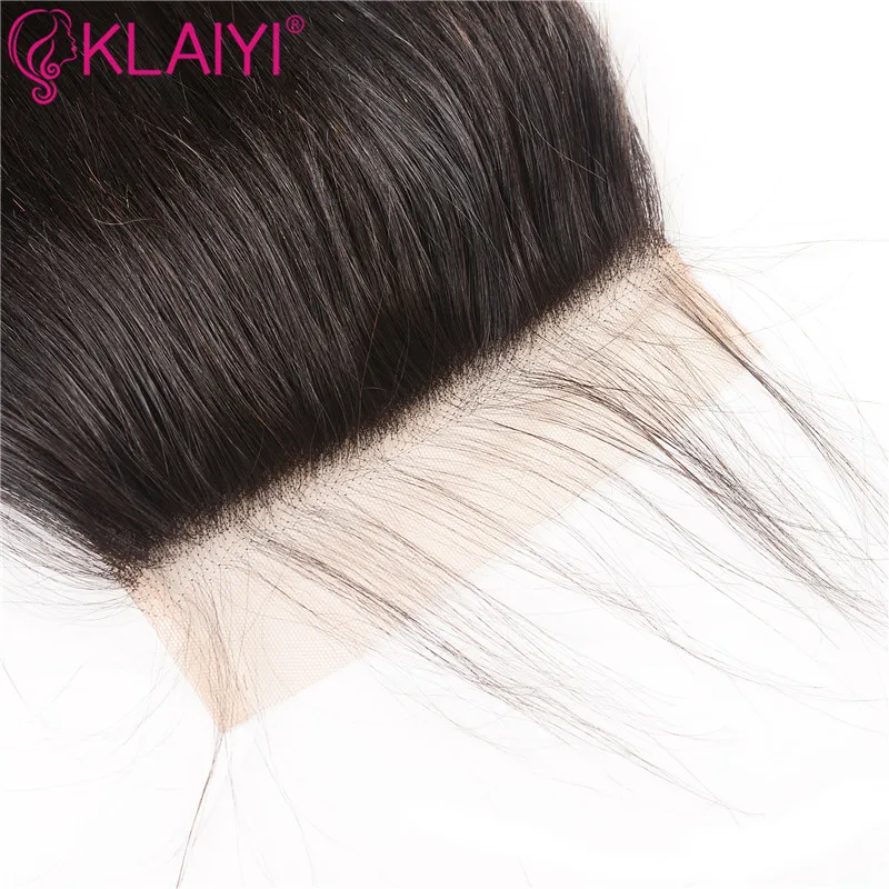 KLAIYI Brazilian 6*6 Closure Remy Hair Free Part Natural Black Color Human Hair Body Wave Lace Closure with Boby Hair