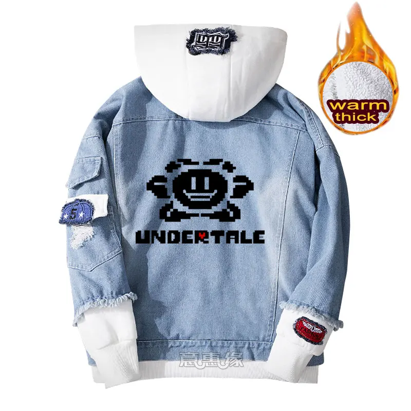 021 Undertale Толстовка Sans Косплей пальто Повседневная джинсовая куртка для мужчин зимние женские джинсы Верхняя одежда теплые свободные толстовки - Цвет: 021