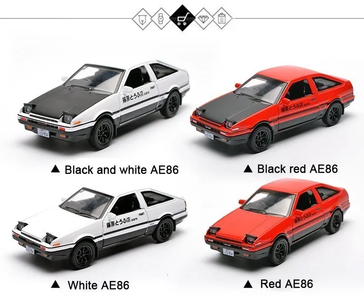 1:28 Начальная д Тойота Королла AE86 сплава модели автомобилей Trueno металл литья под давлением быстро Авто оттягивать игрушки суперкар для коллекции