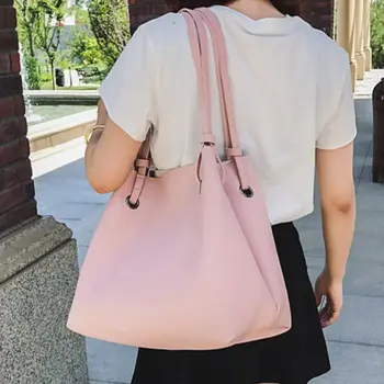 

Woman Bag Set Fashion Simple Female Purse and Bag 6 Color 2-Piece Leather Shoulder Bags Tote Messenger Bag Coin Purse Flap