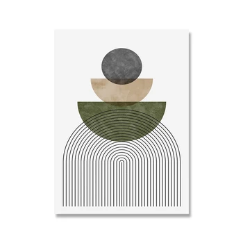 Serene Green Abstract Prints 4