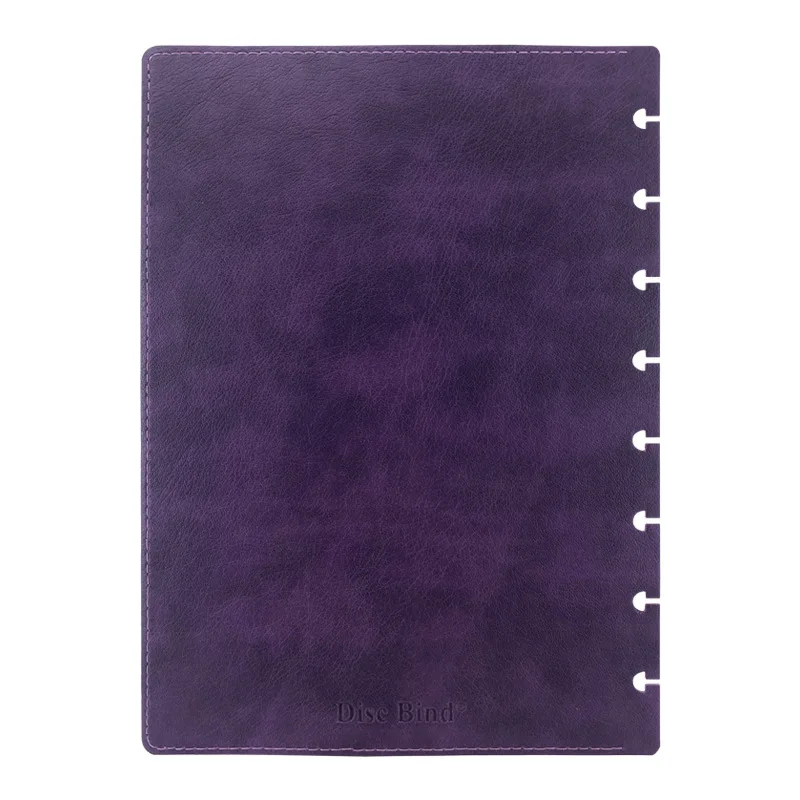 버섯 구멍 노트북 커버 PU 가죽 루스 리프 노트북 쉘 노트북 커버 DIY 의제 플래너 노트북 및 저널