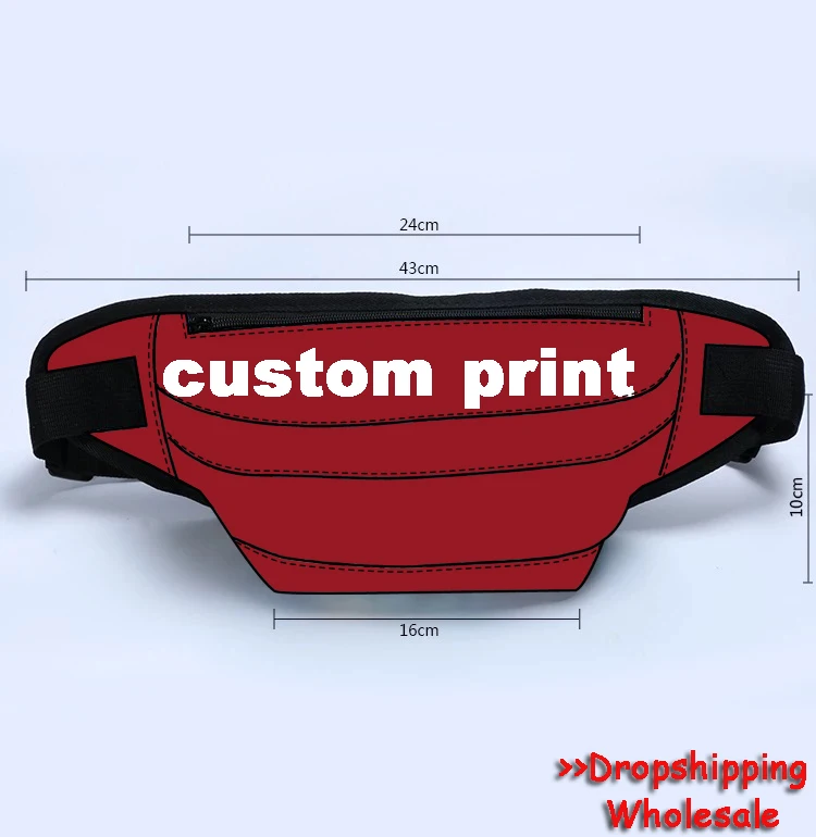 Custom Fanny bag Женская поясная сумка для мужчин с узором «Грейхаунд» на заказ, ваш собственный дизайн, поясная сумка для женщин, сумка на молнии для телефона, унисекс, Прямая поставка - Цвет: Custom Fanny bag