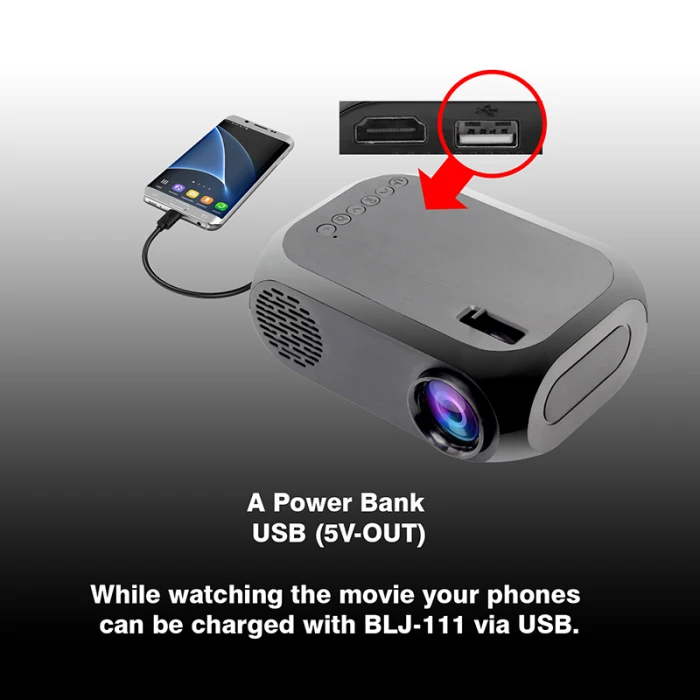 HD 1080P светодиодный проектор портативный мини домашний кинотеатр легкий USB AV HDMI OUJ99