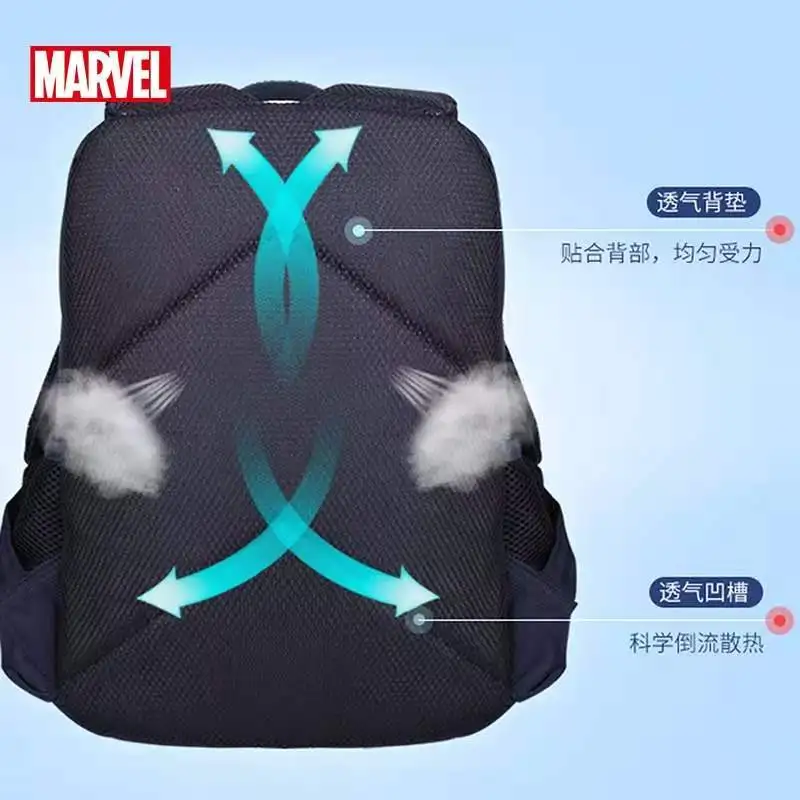 2022 Genuine Disney School Bags For Boys Primary Student Shoulder Orthopedic Light Backpack Iron Spider Man Grade 1-3 Mochilas