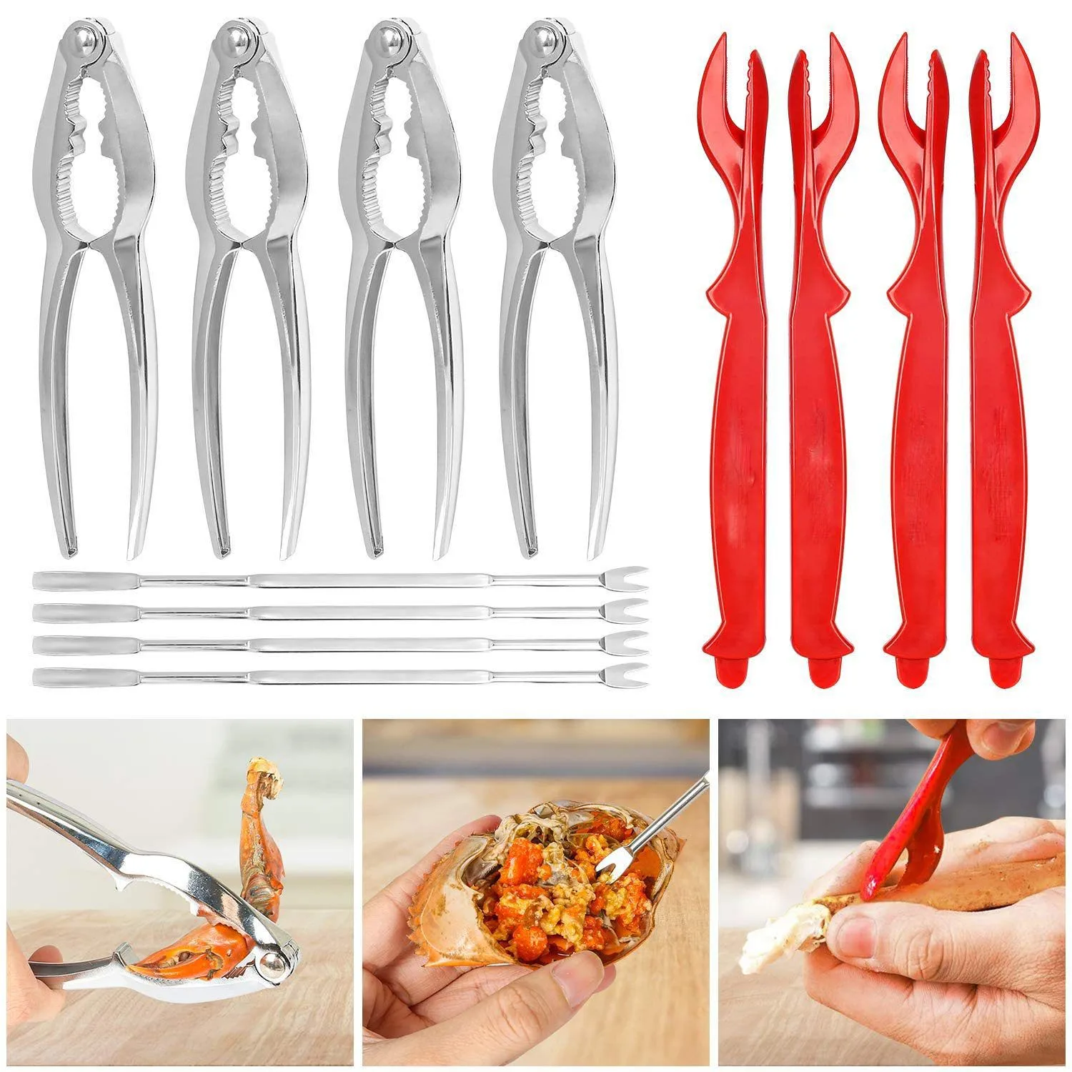 Инструменты для морепродуктов из нержавеющей стали 12 шт.|Приборы морепродуктов| |