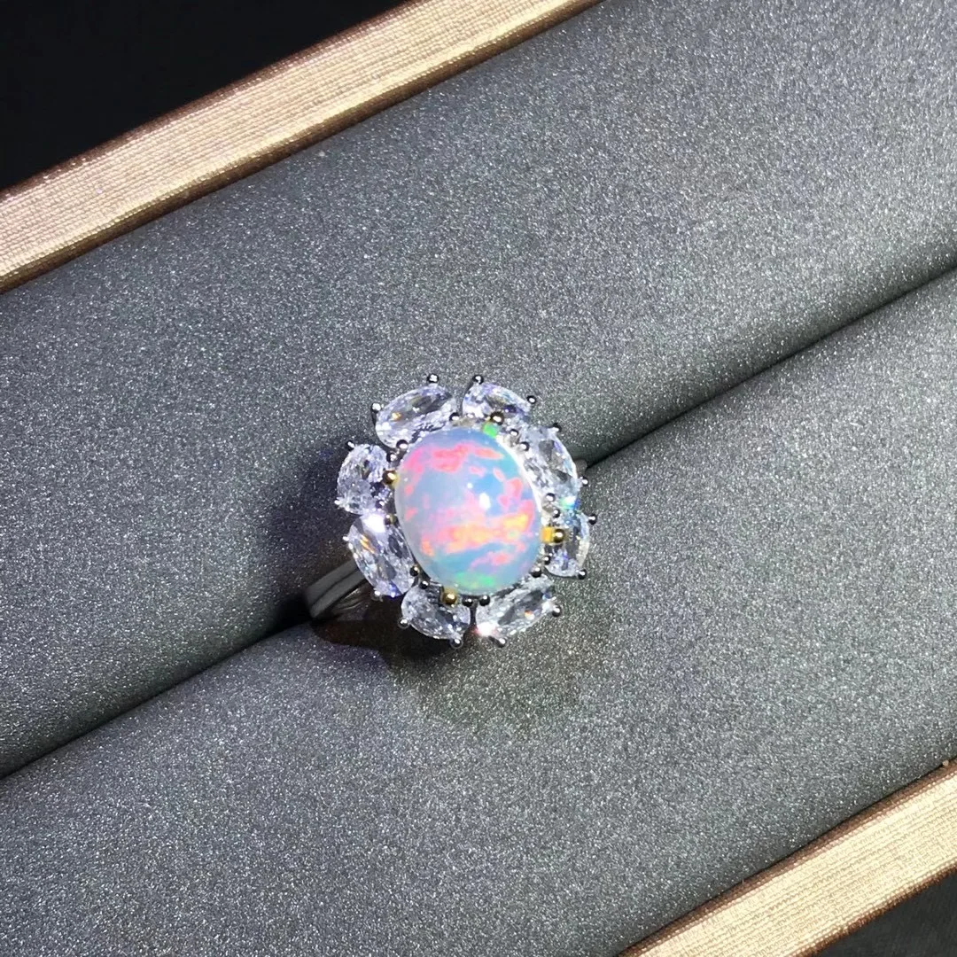 New Opal Ring Women's 925 Silver High-end Luxury Style Rare Black Opal Has A Status Symbol New Opal Ring Women's 925 Silver High-end Luxury Style Rare Black Opal Has A Status Symbol