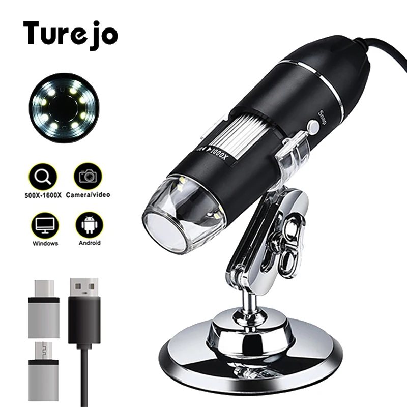 1600x Digital Microscope 3 In 1 Usb Type C Micro Interface Micro Usb Magnifier Electronic Stereo