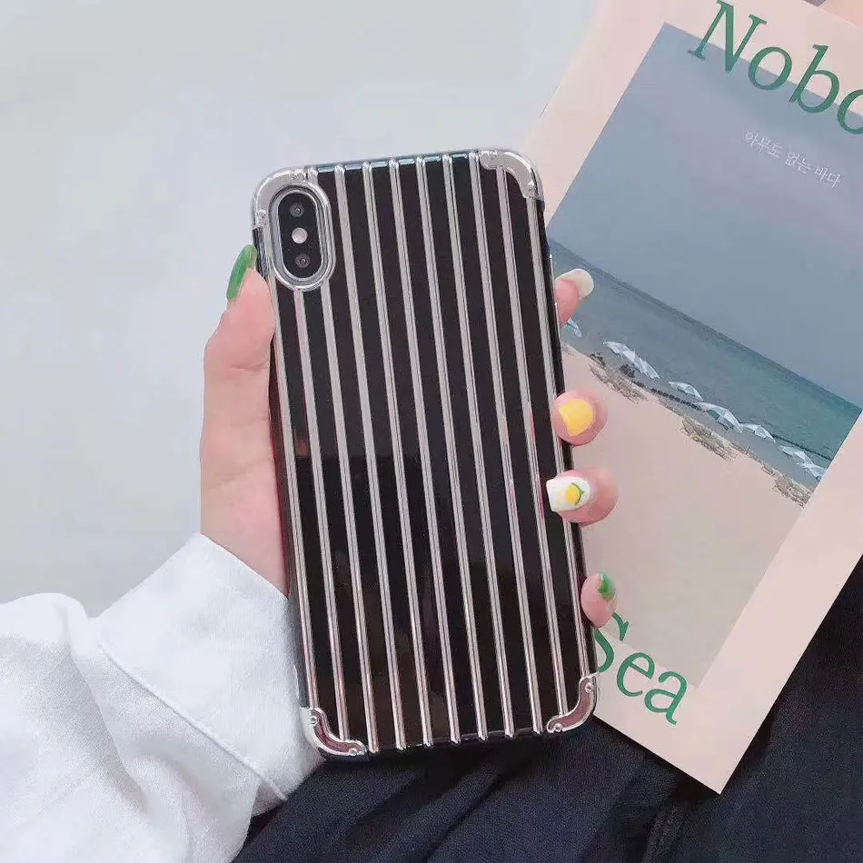 Fashion Trunk Stripe Phone Case For iphone XS Max case for iphone XR X XS 6 6S 7 8 Plus TPU Soft Silicone Back Cover Case 20pcs