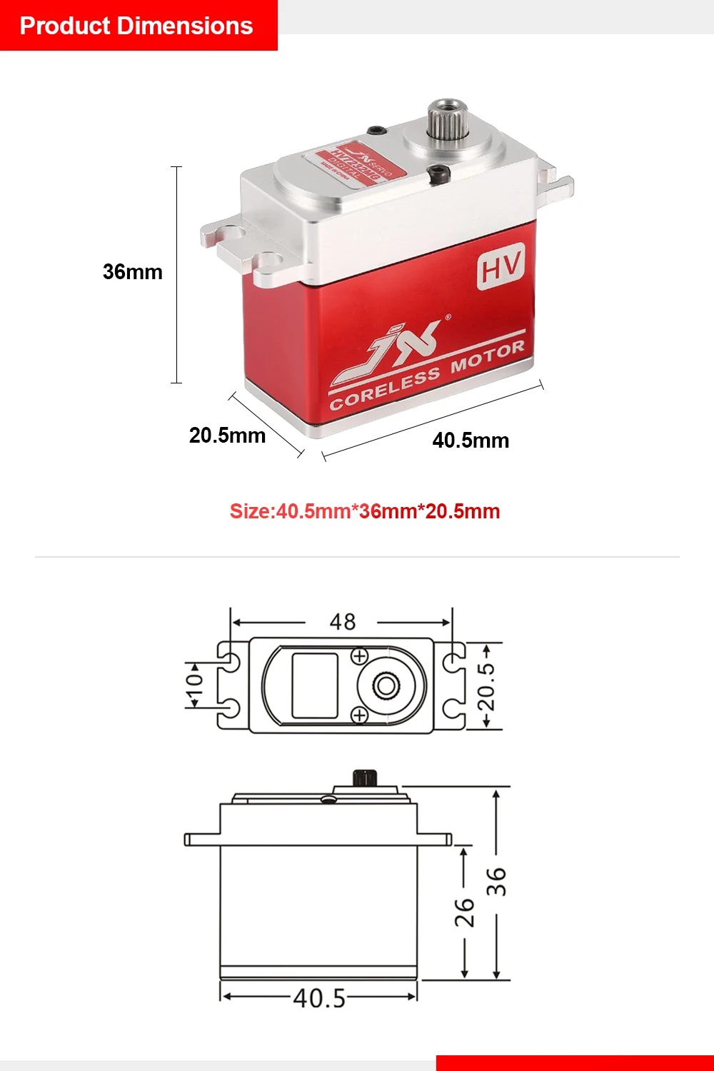 JX Servo PDI-HV7232MG, 180 градусов, полностью ЧПУ, 32 кг, металлическая шестерня, цифровой сервопривод без сердечника для радиоуправляемого автомобиля, вертолета, diy части, модель робота