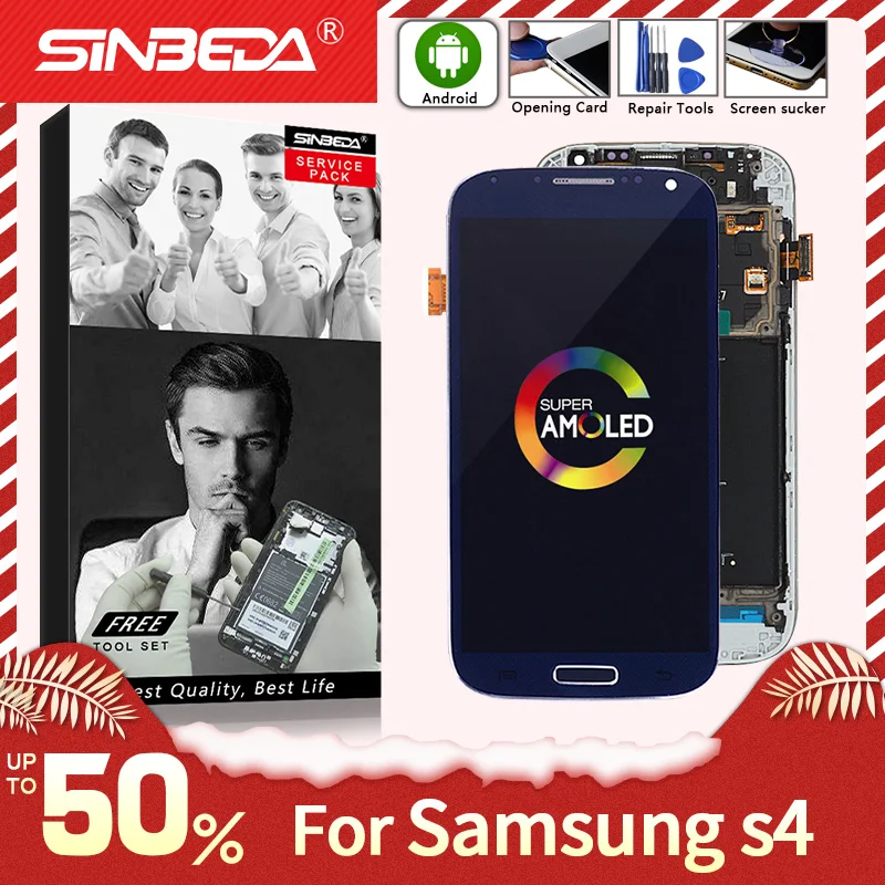 

5.0"Super AMOLED For SAMSUNG Galaxy S4 LCD Display Touch Screen with Frame Digitizer Assemble For SAMSUNG S4 Display i9505 i9500