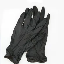 Бытовые моющие одноразовые механические перчатки, черные нитриловые лабораторные антистатические перчатки для дизайна ногтей
