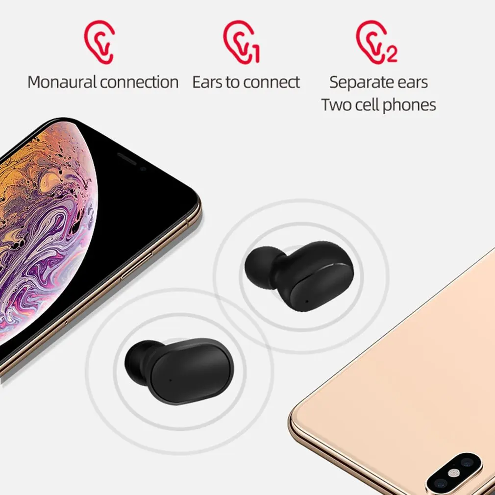A6S Bluetooth гарнитуры для Xiaomi Airdots беспроводные наушники 5,0 TWS наушники с шумоподавлением Микрофон для Redmi iPhone huawei samsung
